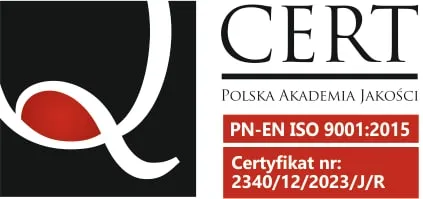 Certyfikat PN-EN ISO 9001:2015, Polska Akademia Jakości, nr 2340/12/2023/J/R